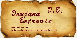 Damjana Batrović vizit kartica
